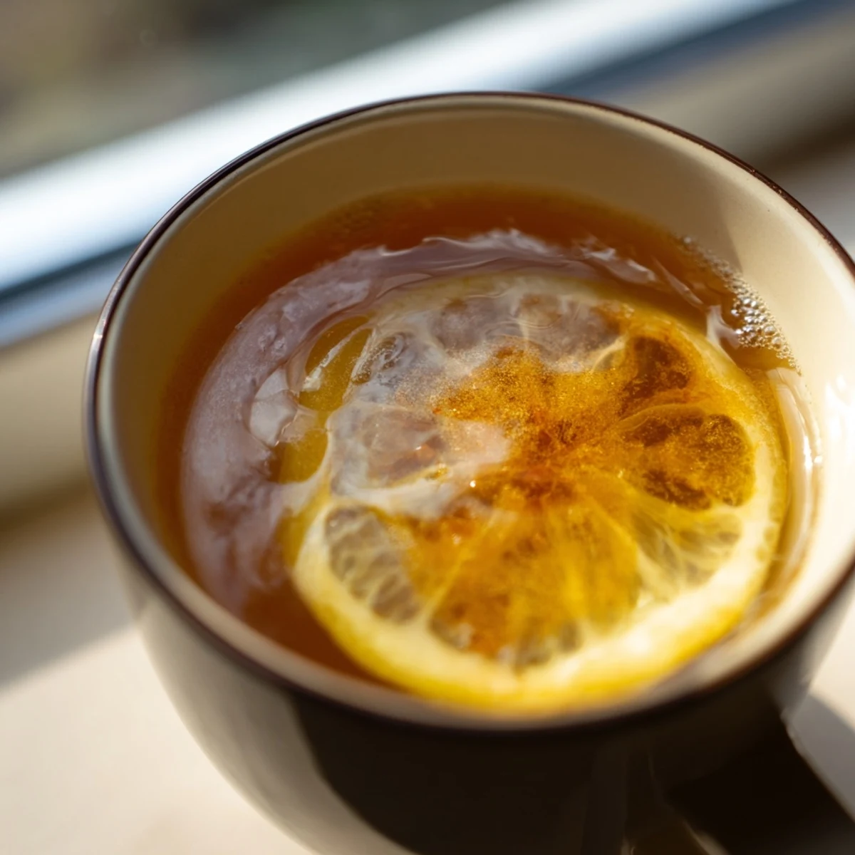 Steaming Spiced Hot Toddy with lemon slice garnish in a cozy mug, ready for chilly nights.