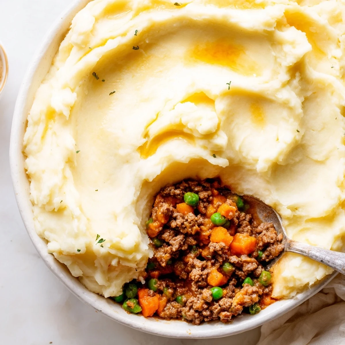 Serve this gluten-free savory sweet potato shepherds pie with a crisp green salad for a complete, comforting family dinner.