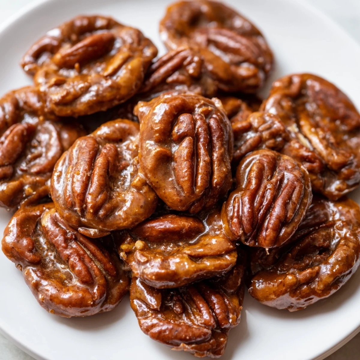 Golden Mardi Gras Pecan Pralines cooling on parchment, showcasing creamy, melt-in-your-mouth texture and toasted nuts.