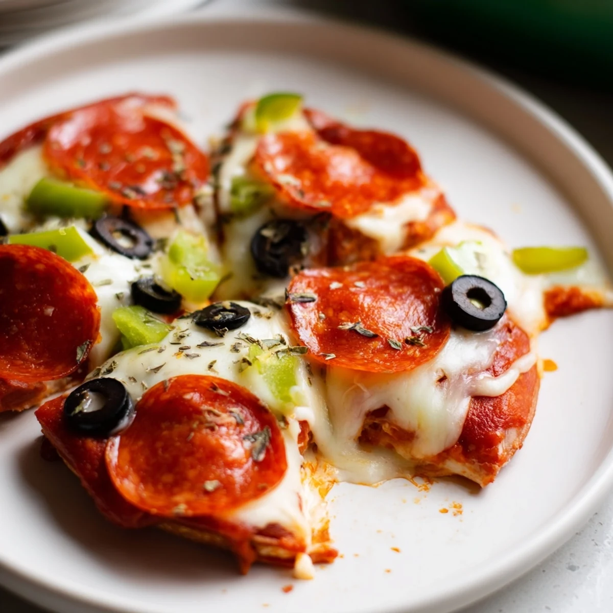 This baked Pepperoni Pizza Dip features layers of gooey cheese and savory pepperoni, served warm with crusty breadsticks for dipping.