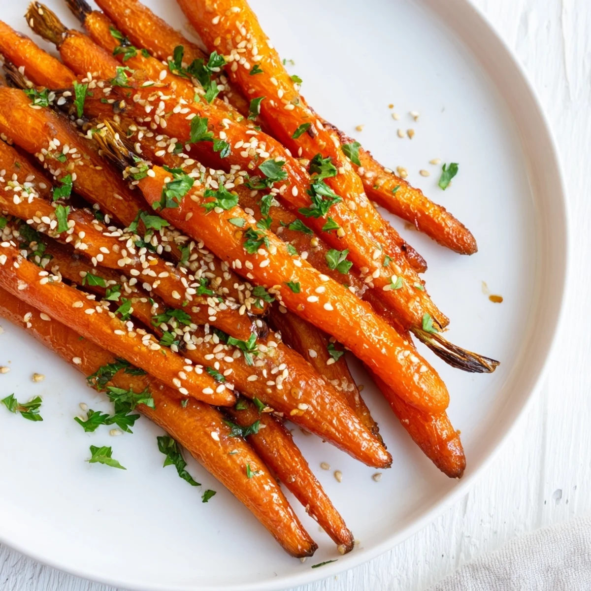 Tender roasted carrots with maple and cumin recipe, caramelized edges and warm spices make a perfect vegetarian side dish.  