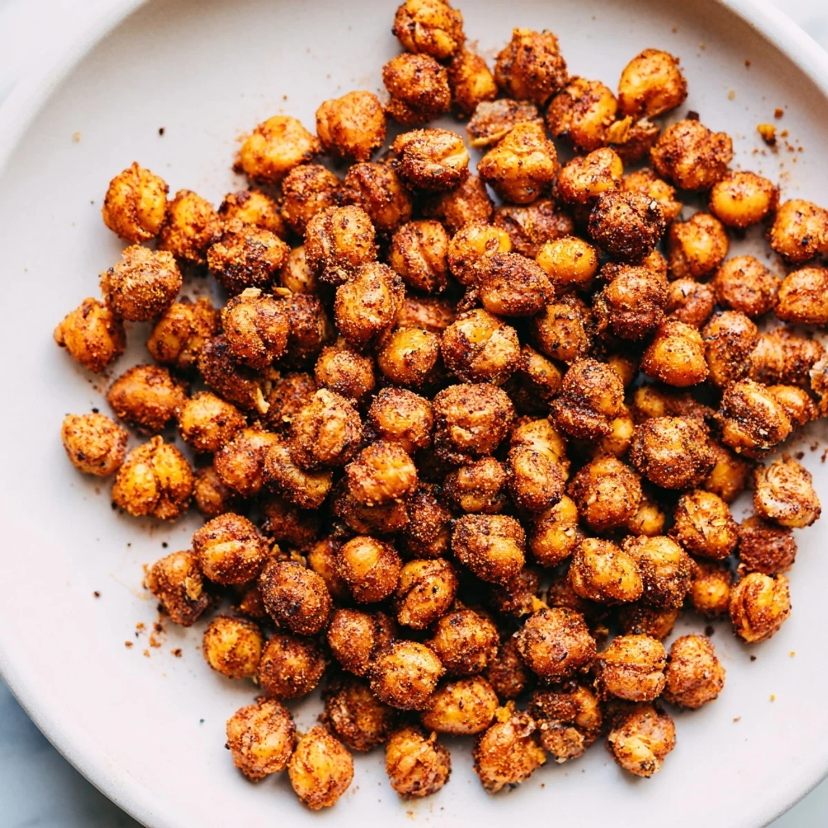 Golden-brown Cajun Spiced Roasted Chickpeas in a rustic bowl, garnished with fresh parsley, ready to enjoy.
