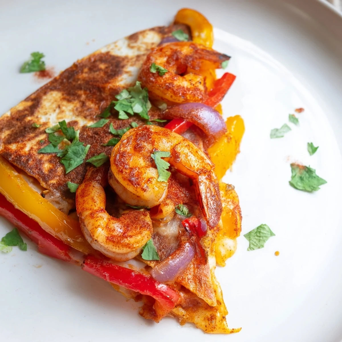 Sizzling Shrimp Fajita Sheet Pan Quesadillas fresh from the oven with golden tortillas and melted cheese.