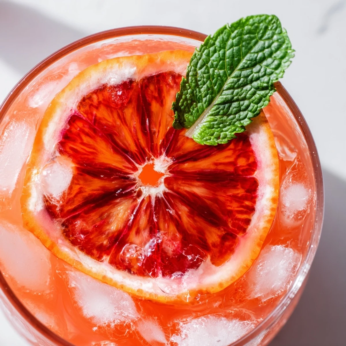 Freshly squeezed blood orange juice and lemon juice mixed into a pitcher of Blood Orange Lemonade, with sugar syrup and cold water for a refreshing drink.
