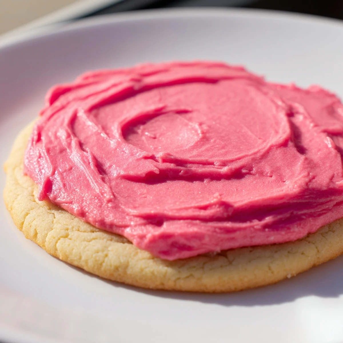 Homemade Crumbl Pink Sugar Cookies stacked high, ready to serve with glasses of cold milk for dipping.