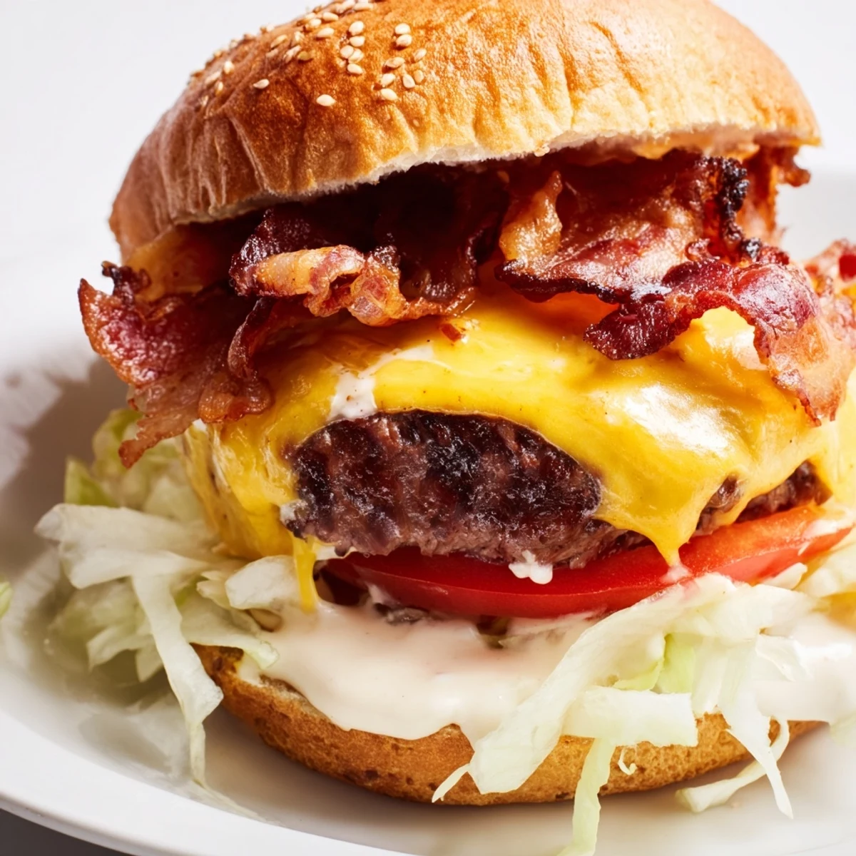 Four sizzling Crack Burgers rest beside a pile of golden fries, perfect for an easy American dinner.