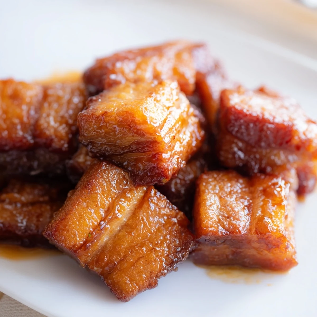 Crispy sweet and sour pork belly salad served over fresh mixed greens with colorful vegetables