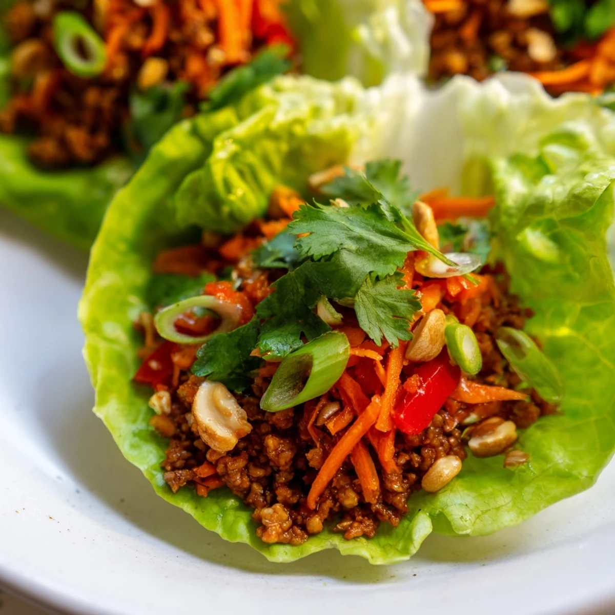 Beef and Cashew Lettuce Cups