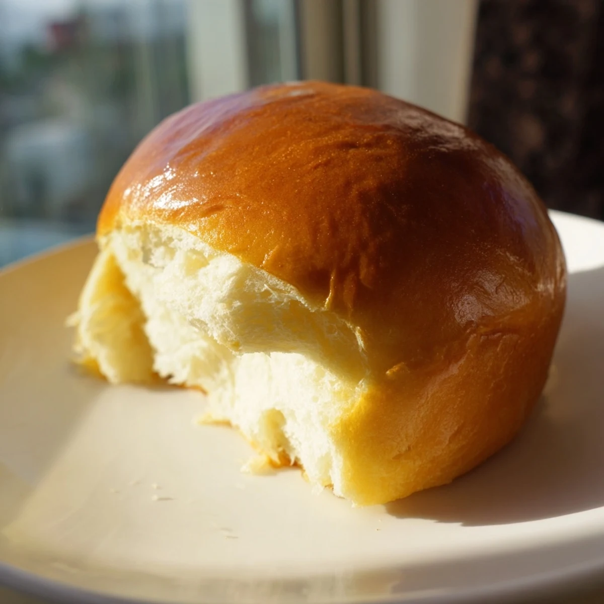 Golden brown buttery bliss brioche rolls arranged on a wooden serving board