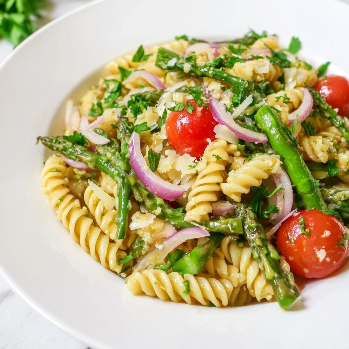 Lemon Asparagus Pasta Salad