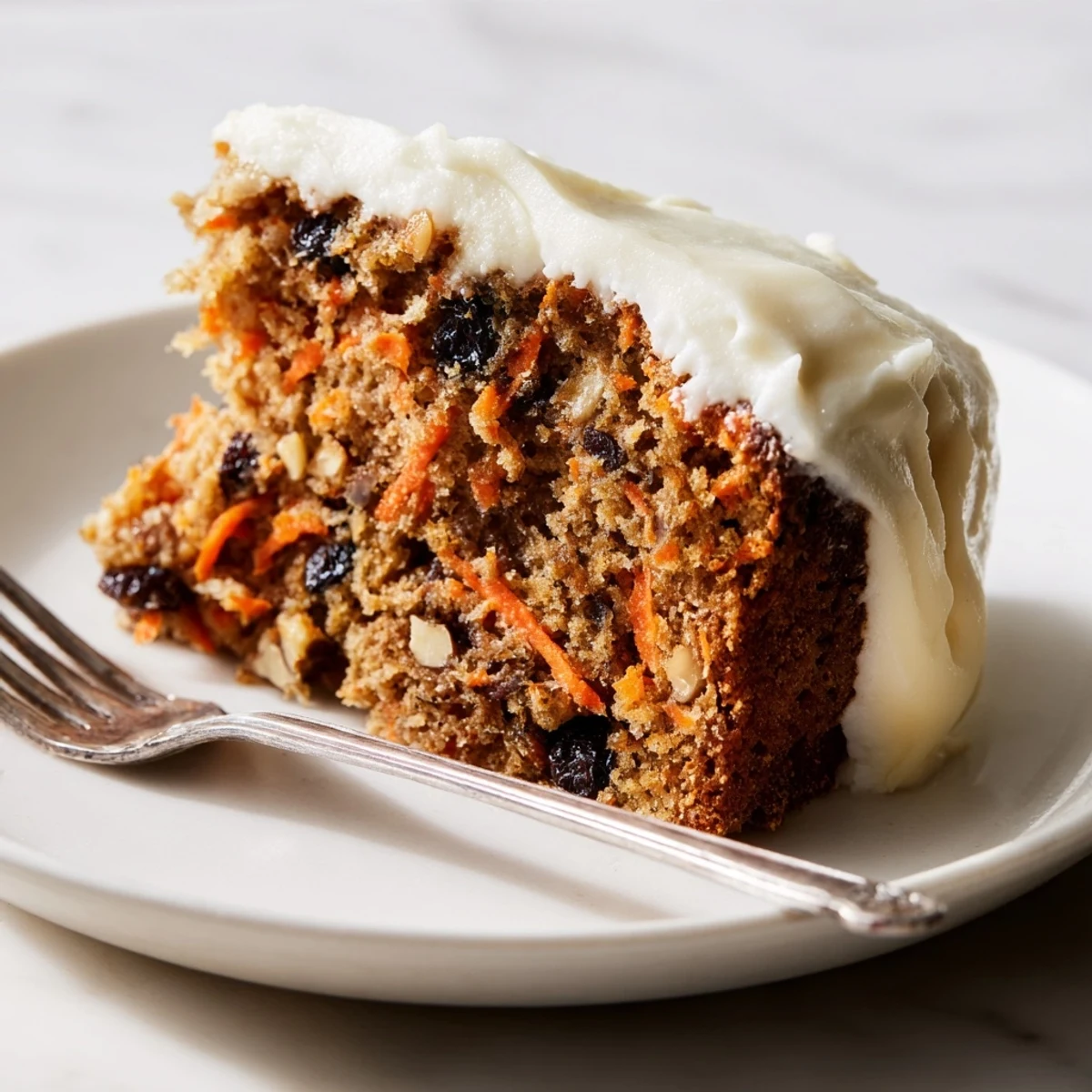 Gluten-free carrot cake made with hearty oats and sweet grated carrots, freshly baked