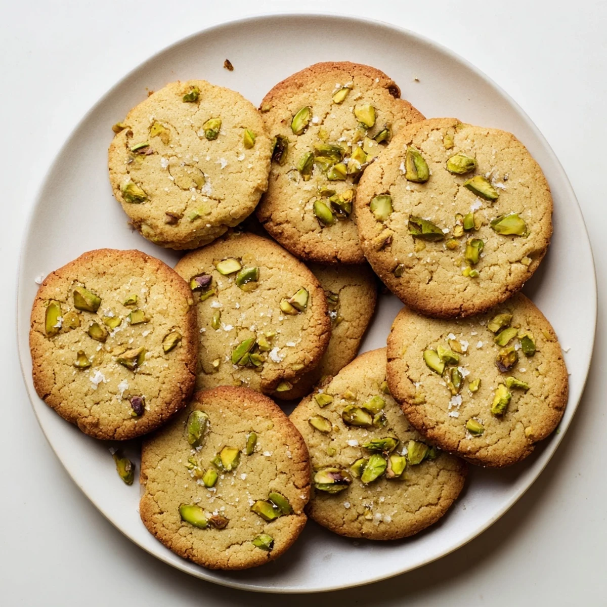 Chewy homemade salted honey pistachio cookies studded with green nuts and baked to perfection