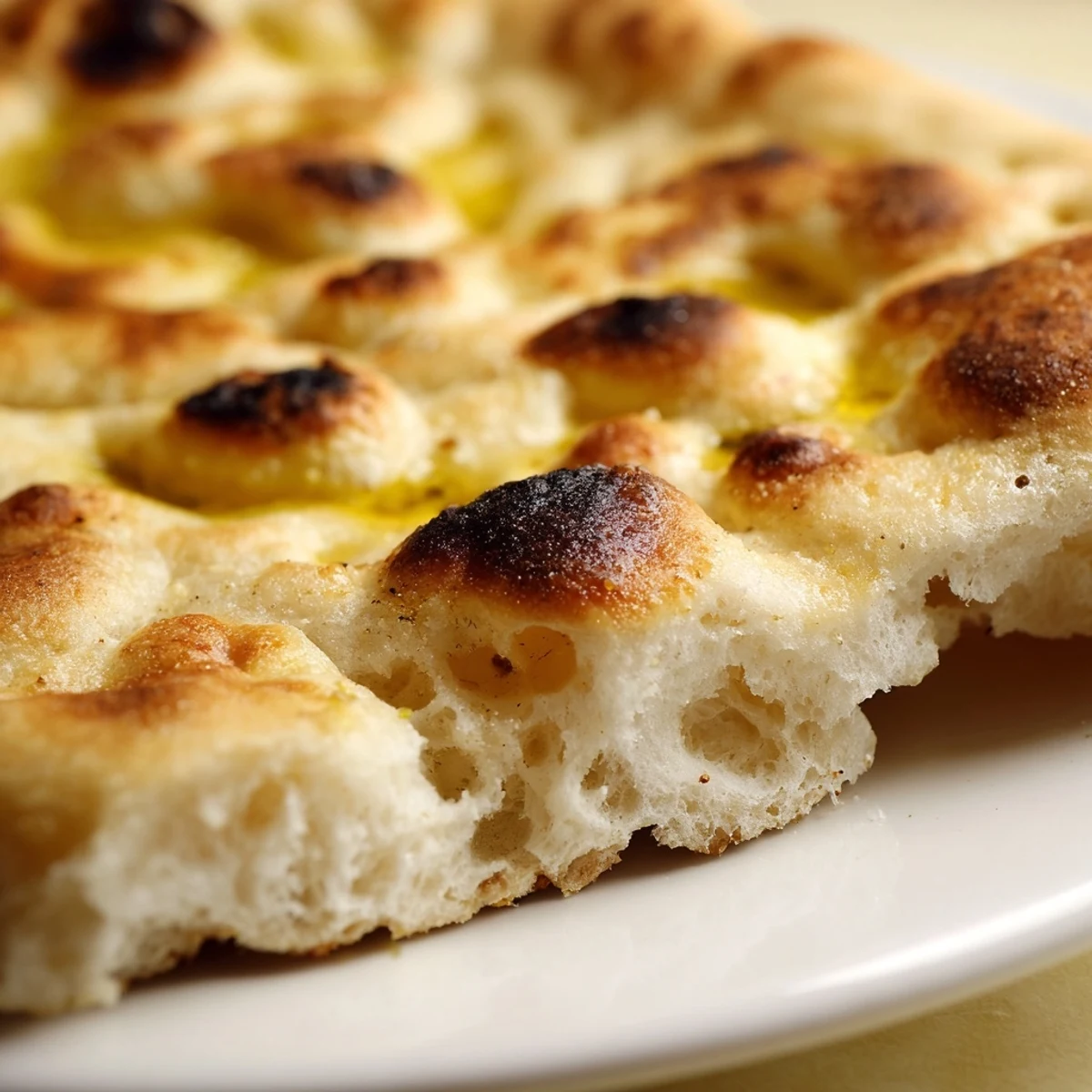Golden Turkish Bazlama flatbread with pillowy soft interior and lightly charred spots