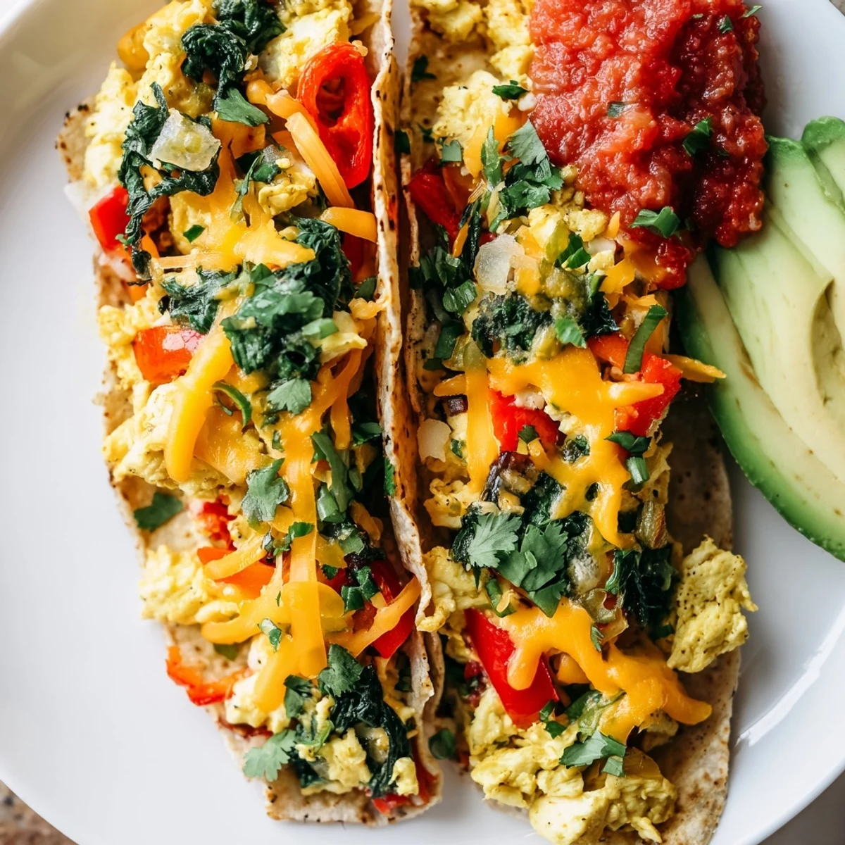 Golden crispy baked breakfast tacos filled with fluffy eggs and melted cheddar cheese