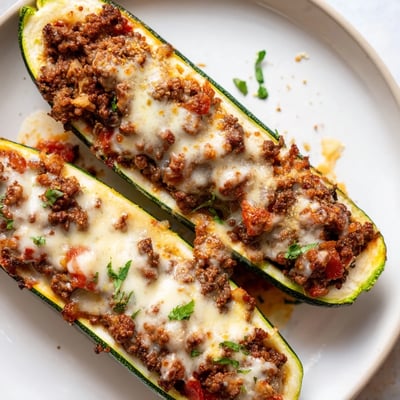 Stuffed Zucchini Boats With Ground Beef